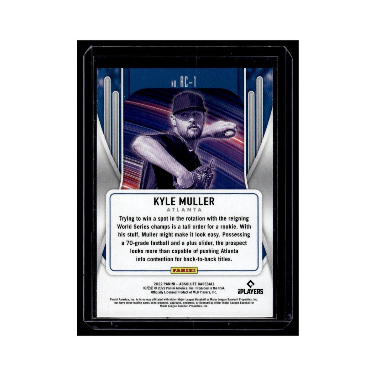 Kyle Muller 2022 Panini Absolute Rookie Class #RC-1 Atlanta Braves NM