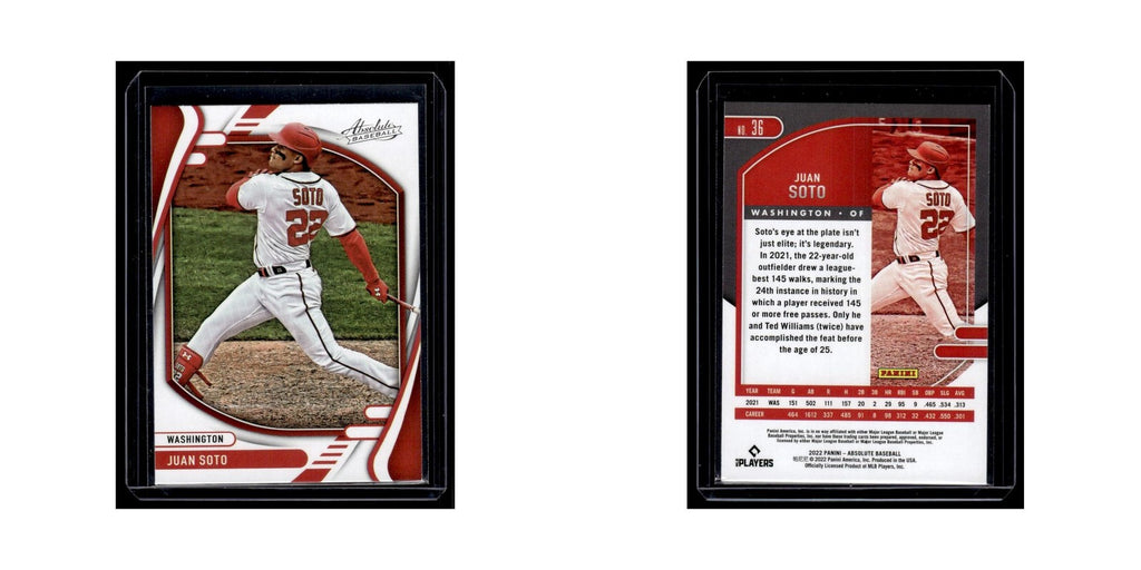Juan Soto 2022 Panini Absolute #36 Washington Nationals Baseball Card NM