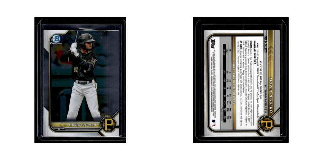 Liover Peguero 2022 Bowman Chrome Prospects #BCP-34 Pittsburgh Pirates NM