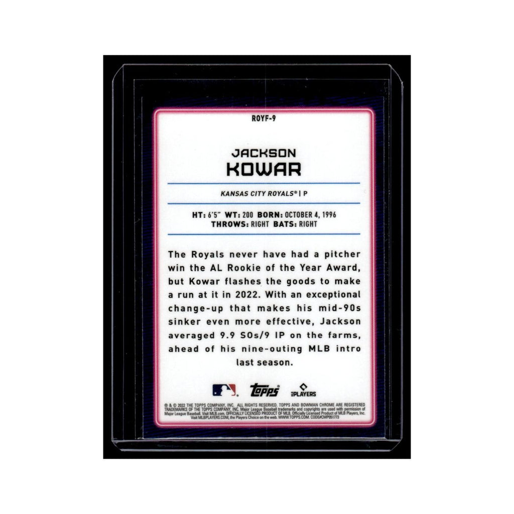 Jackson Kowar 2022 Bowman Chrome Rookie of the Year Favorites #ROYF-9 NM