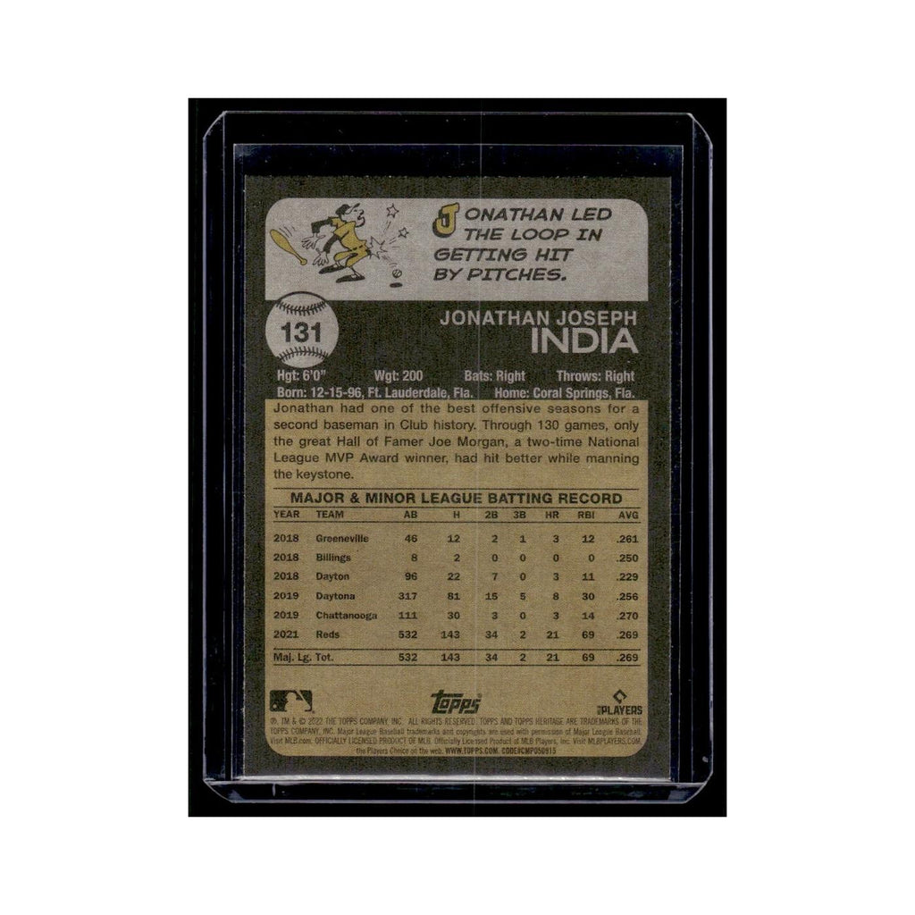 Jonathan India 2022 Topps Heritage #131 Cincinnati Reds Baseball Card NM