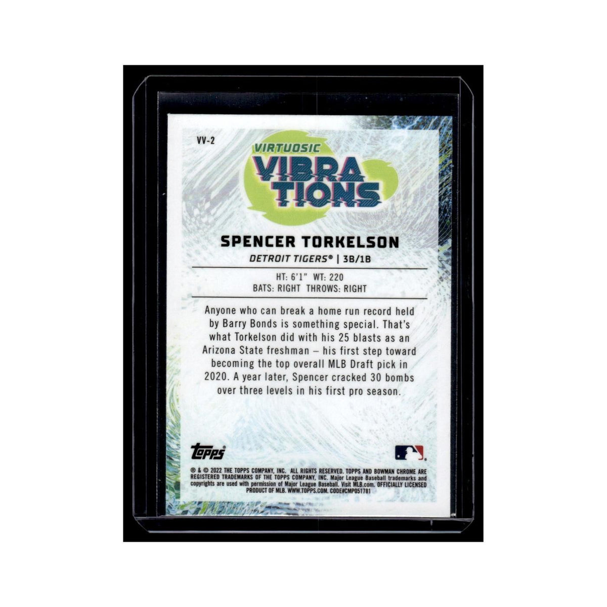 Spencer Torkelson 2022 Bowman Chrome Virtuosic Vibrations #VV-2 Tigers NM