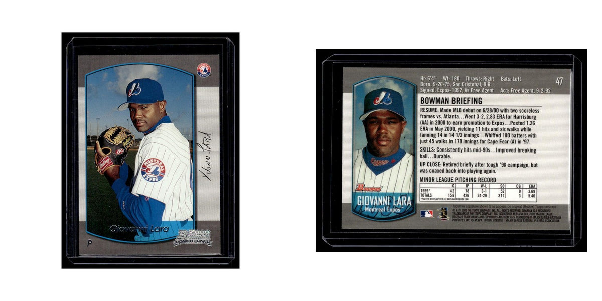 Giovanni Lara Rookie 2000 Bowman #47 Montreal Expos Baseball Card NM