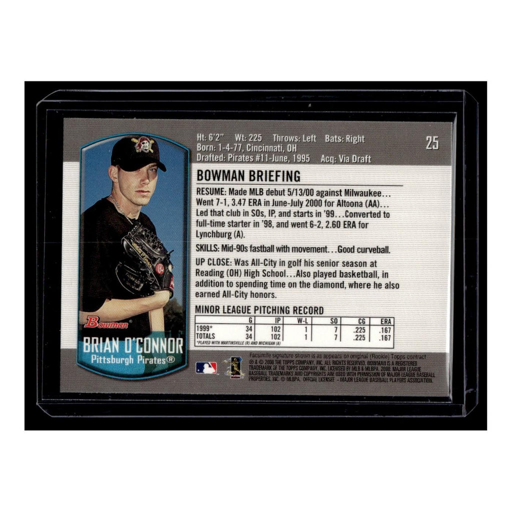 Brian O'Connor Rookie 2000 Bowman #25 Pittsburgh Pirates Baseball Card NM