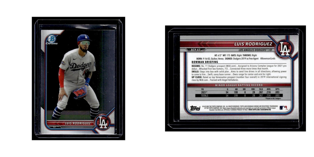 Luis Rodriguez 2022 Bowman Chrome Prospects #BCP-47 Los Angeles Dodgers NM