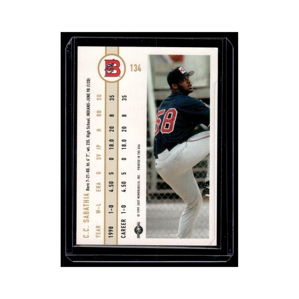 CC Sabathia 1999 Just #134 Burlington Indians Baseball Card NM