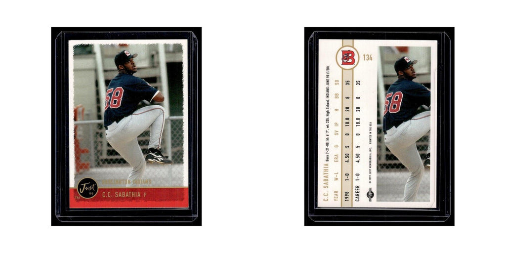 CC Sabathia 1999 Just #134 Burlington Indians Baseball Card NM