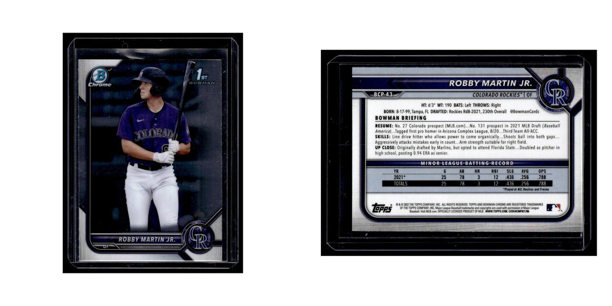 Robby Martin Jr. 2022 Bowman Chrome Prospects #BCP-43 Colorado Rockies NM