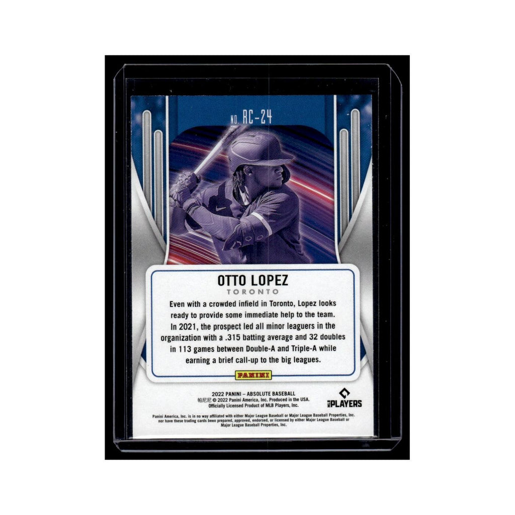 Otto Lopez 2022 Panini Absolute Rookie Class #RC-24 Toronto Blue Jays NM