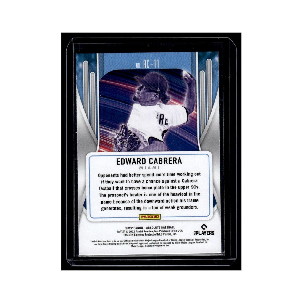 Edward Cabrera 2022 Panini Absolute Rookie Class #RC-11 Miami Marlins NM