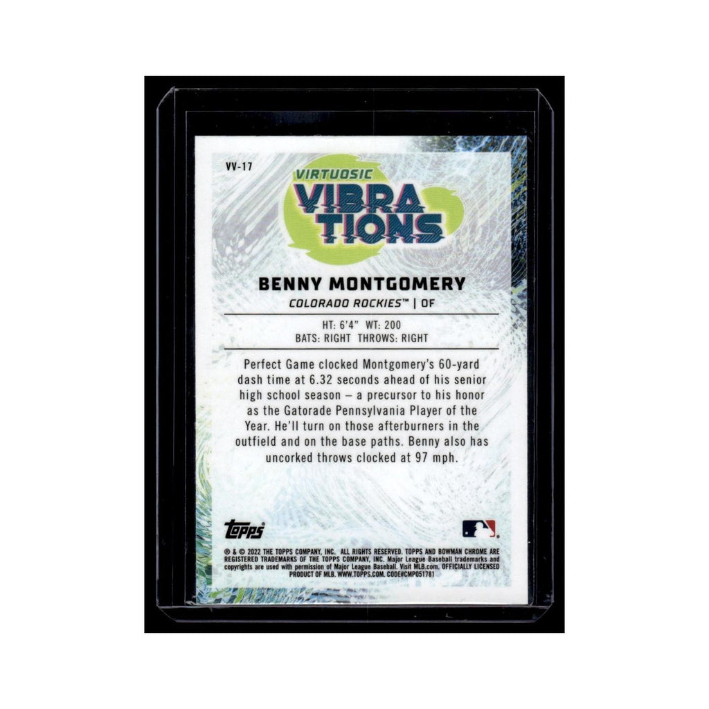 Benny Montgomery 2022 Bowman Chrome Virtuosic Vibrations #VV-17 Rockies NM
