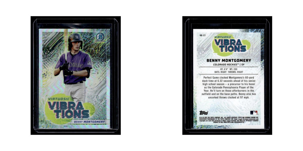 Benny Montgomery 2022 Bowman Chrome Virtuosic Vibrations #VV-17 Rockies NM