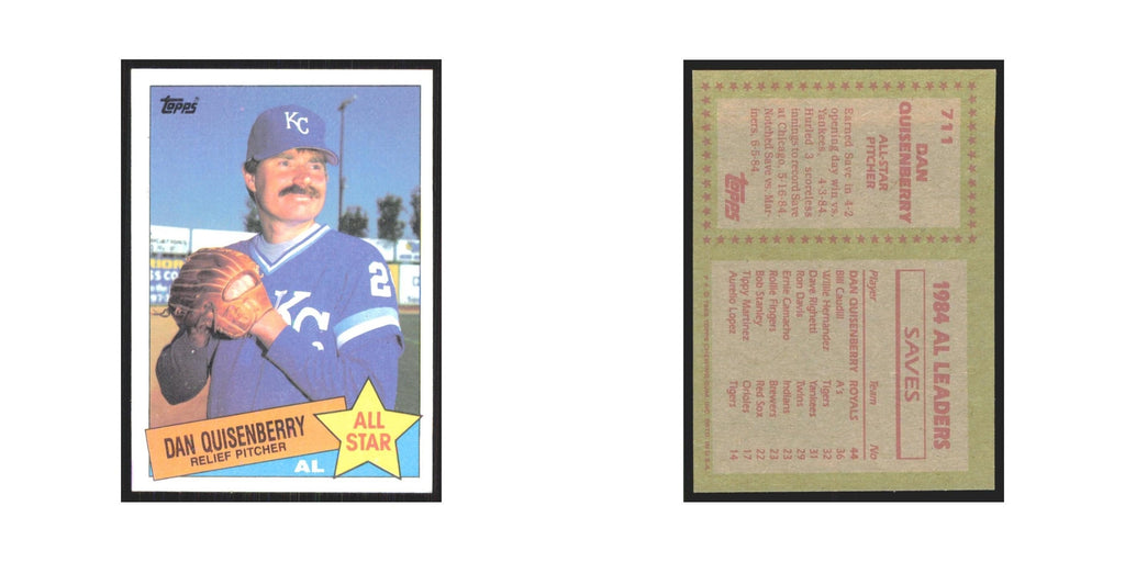 1985 Topps Dan Quisenberry Royals #711