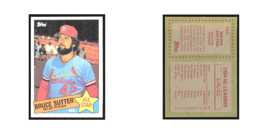 1985 Topps Bruce Sutter Cardinals #722