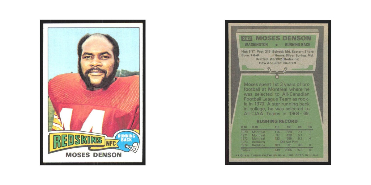 1975 Topps Moses Denson Redskins #392.0