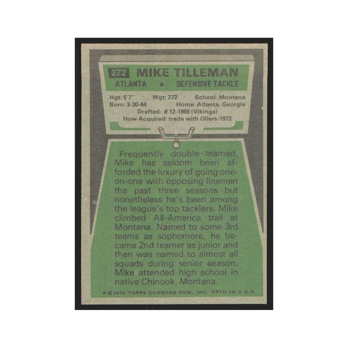 1975 Topps Mike Tilleman Falcons #272.0