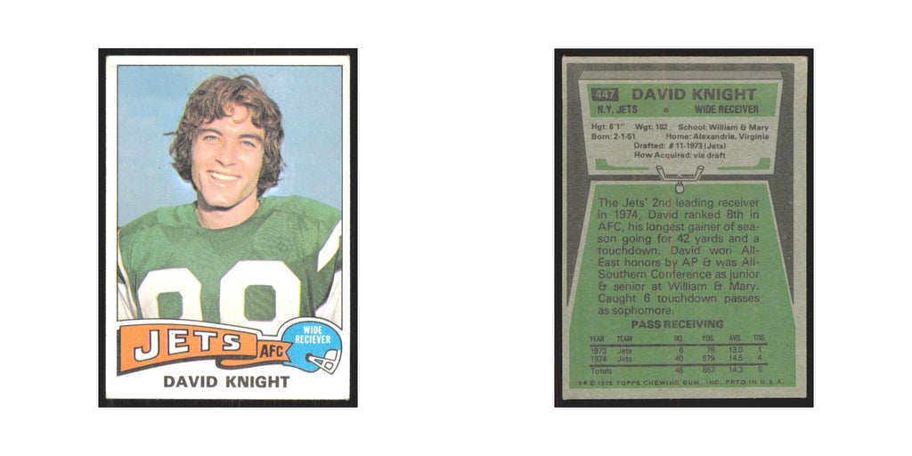 1975 Topps David Knight Jets #447.0