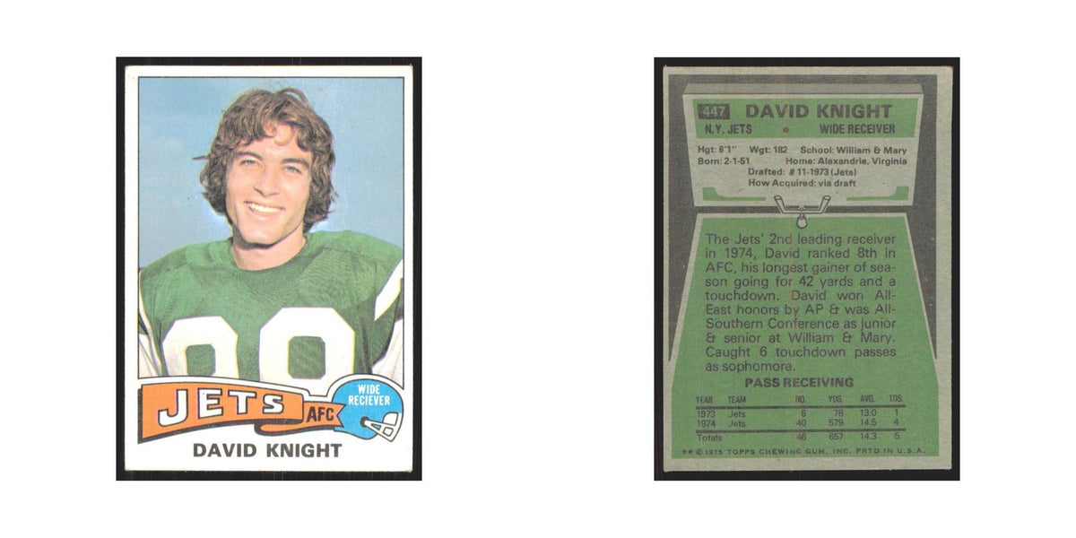 1975 Topps David Knight Jets #447.0