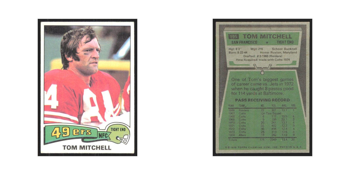 1975 Topps Tom Mitchell 49ers #195.0