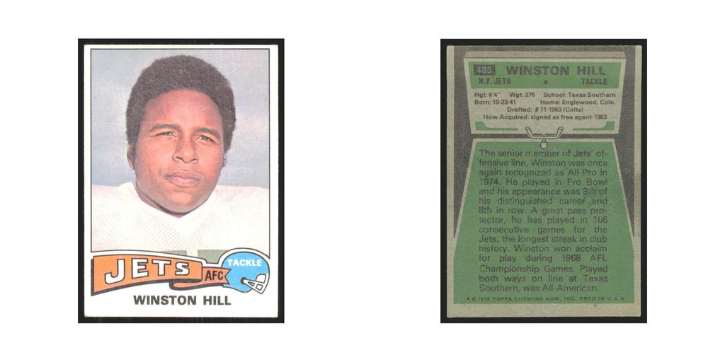 1975 Topps Winston Hill Jets #485.0