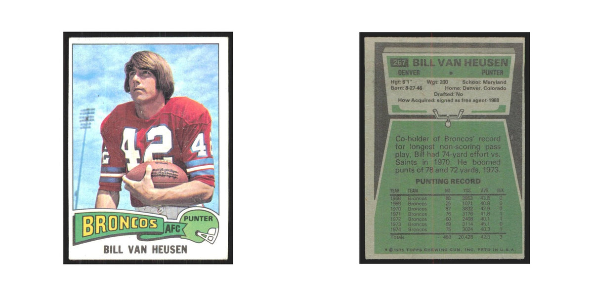 1975 Topps Bill Van Heusen Broncos #267.0