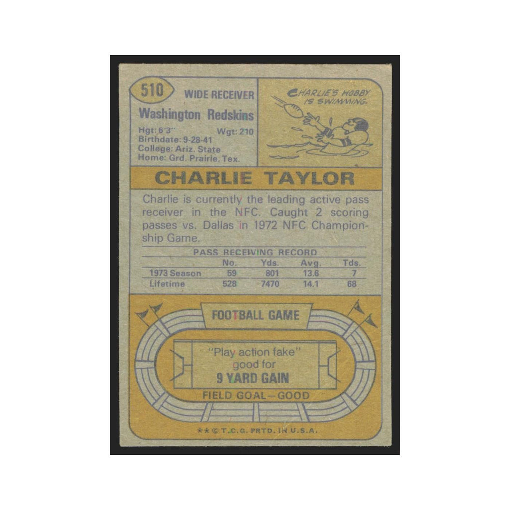 1974 Topps Charlie Taylor Redskins #510.0