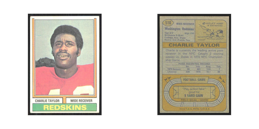 1974 Topps Charlie Taylor Redskins #510.0