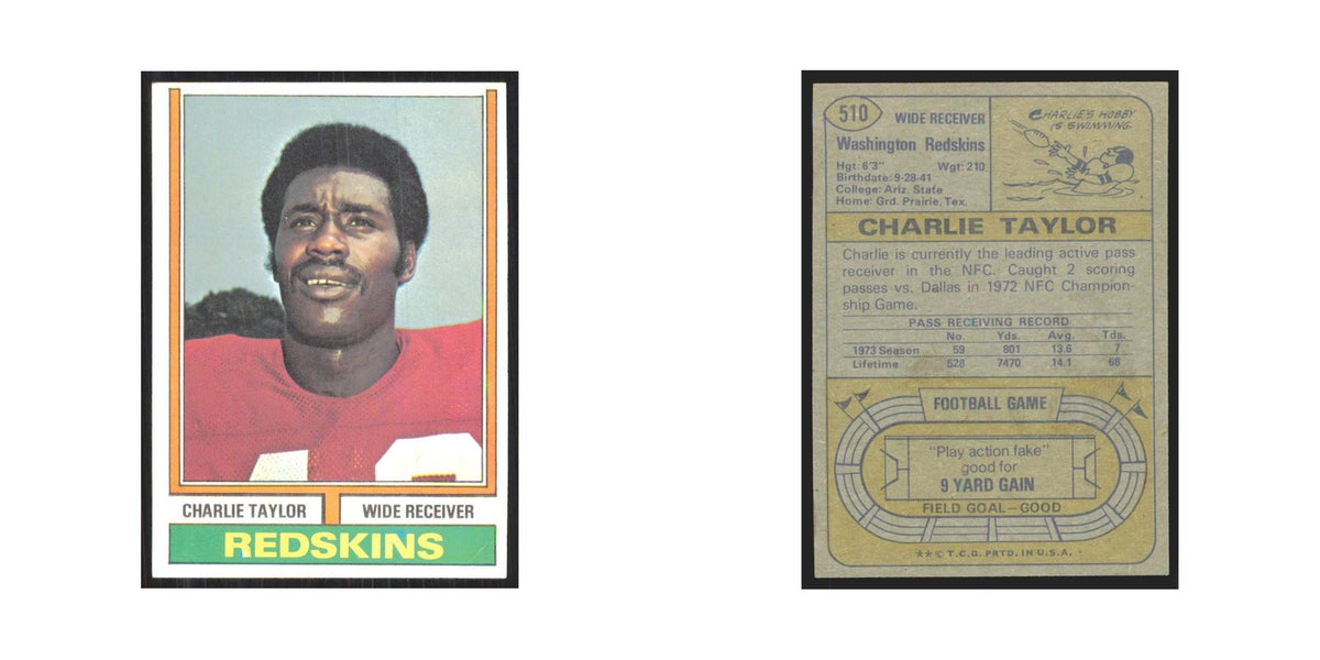 1974 Topps Charlie Taylor Redskins #510.0