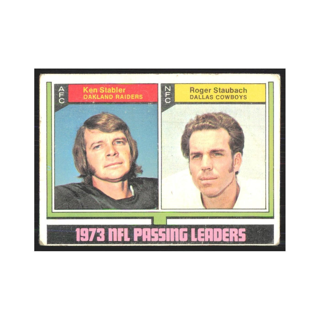 1974 Topps Ken Stabler/Roger Staubach Oakland Raiders/Dallas Cowboys #329.0