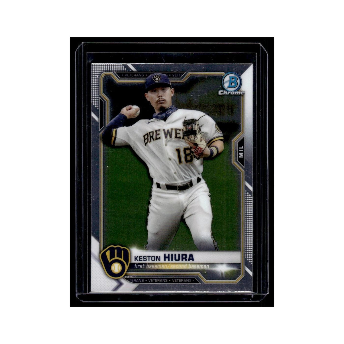 Keston Hiura 2021 Bowman Chrome #40 Milwaukee Brewers Baseball Card NM