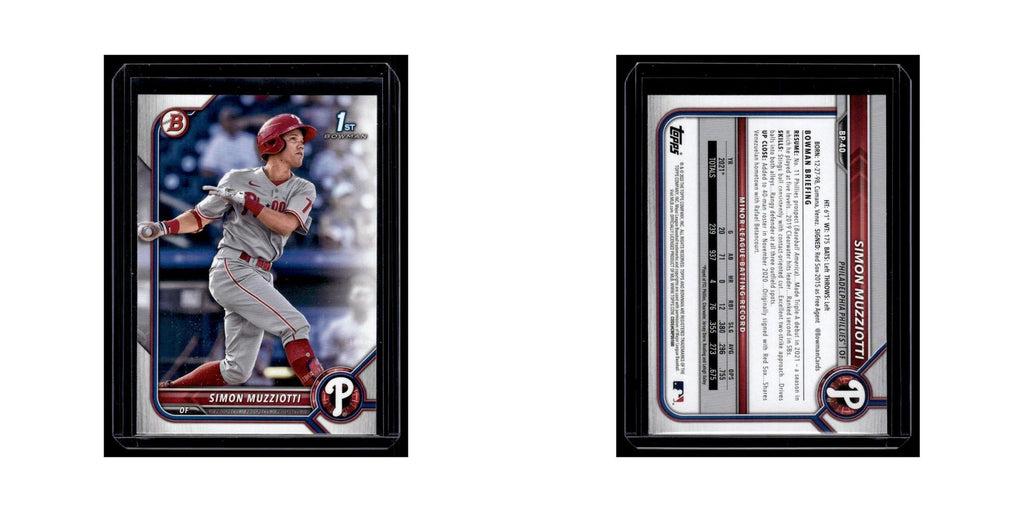 Simon Muzziotti 2022 Bowman Prospects #BP-40 Philadelphia Phillies NM