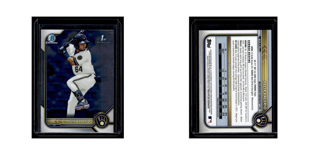 Felix Valerio 2022 Bowman Chrome Prospects #BCP-128 Milwaukee Brewers NM