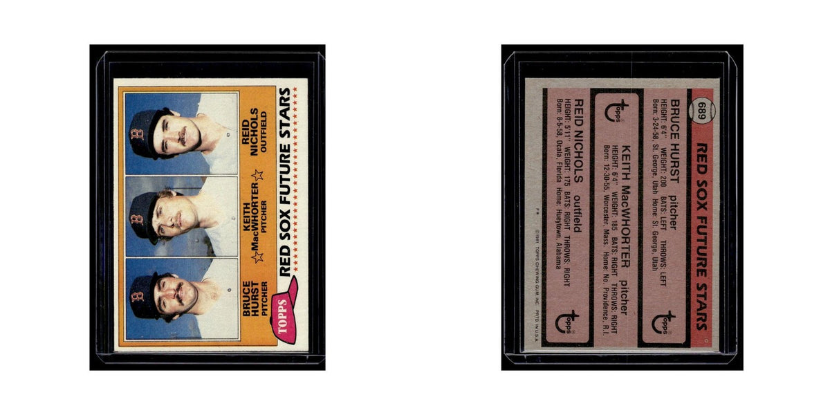 Bruce Hurst Keith MacWhorter Reid Nichols 1981 Topps #689 Boston Red Sox NM