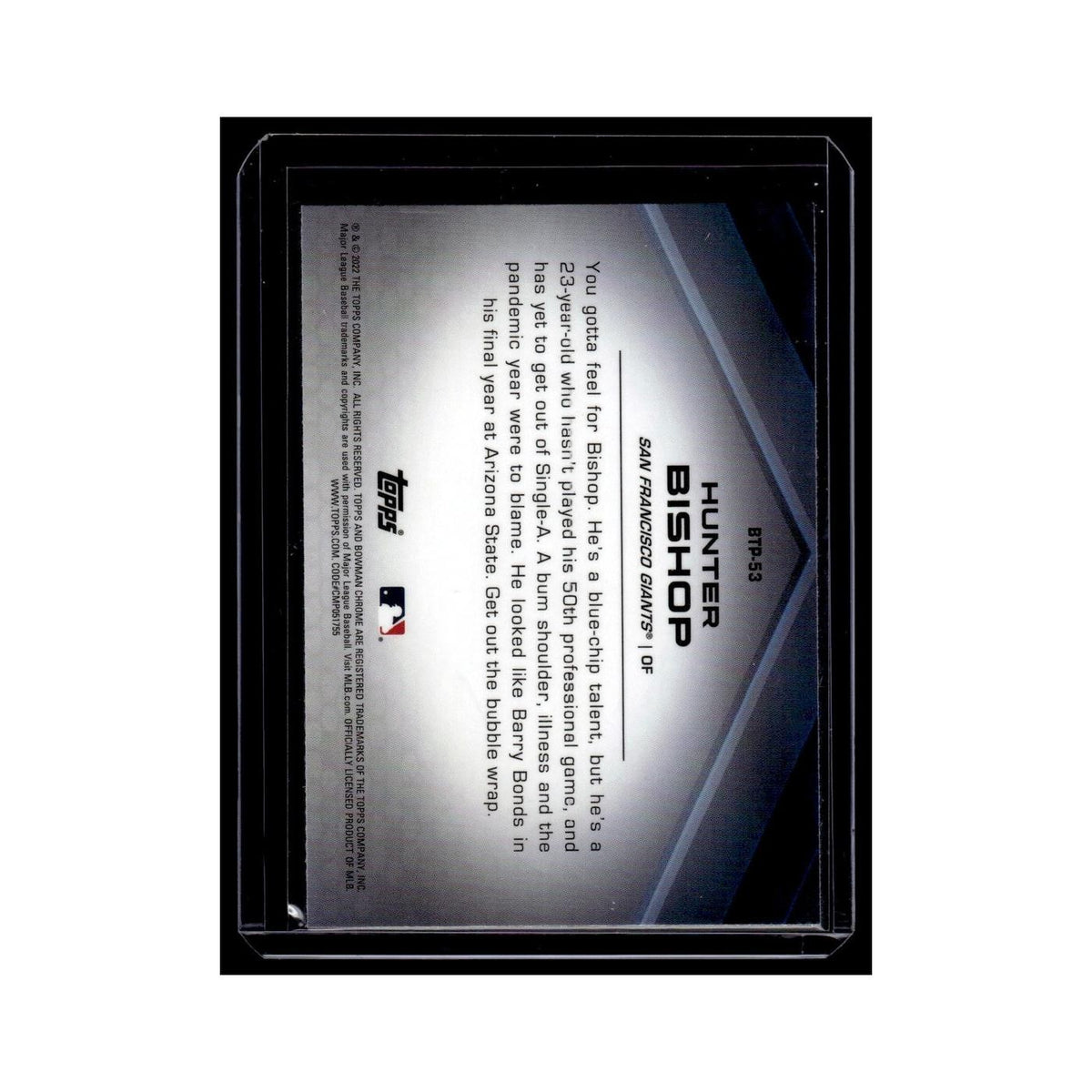 Hunter Bishop 2022 Bowman Chrome Top 100 #BTP-53 San Francisco Giants NM
