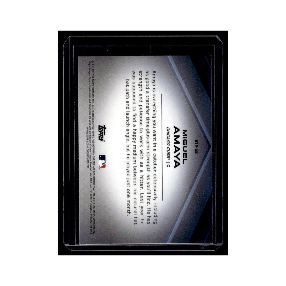Miguel Amaya 2022 Bowman Chrome Top 100 #BTP-58 Chicago Cubs Baseball Card NM