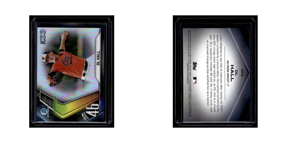 DL Hall 2022 Bowman Chrome Top 100 #BTP-46 Baltimore Orioles Baseball Card NM