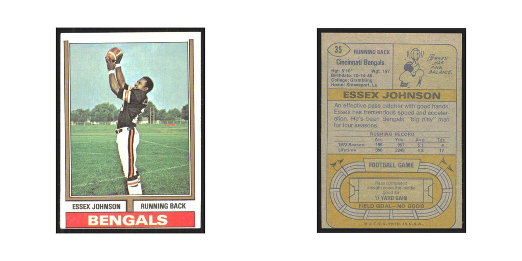 1974 Topps Essex Johnson Bengals #35.0