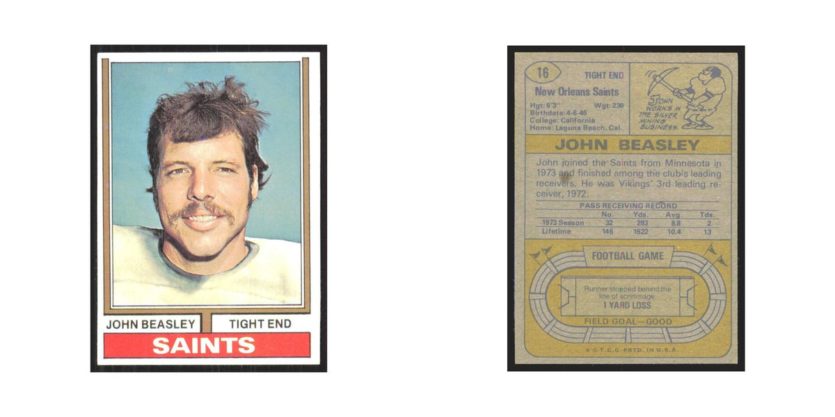 1974 Topps John Beasley Saints #16.0