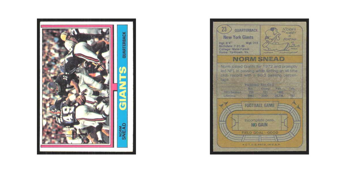 1974 Topps Norm Snead Giants #23.0
