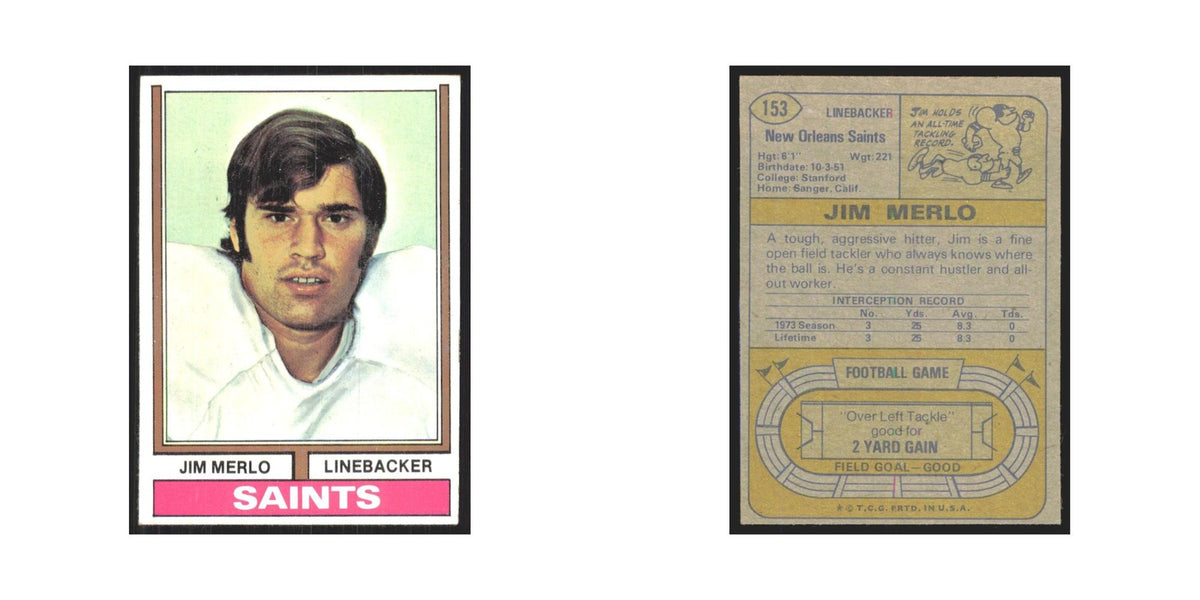 1974 Topps Jim Merlo Saints #153.0