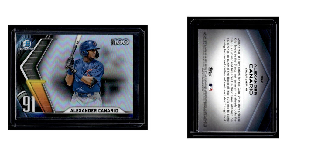 Alexander Canario 2022 Bowman Chrome Top 100 #BTP-91 Chicago Cubs NM