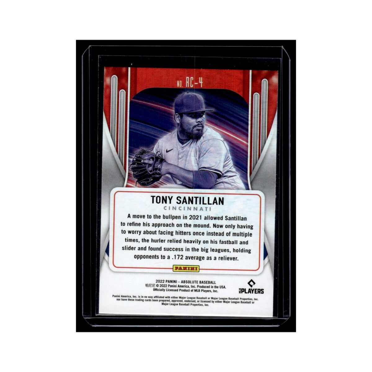 Tony Santillan 2022 Panini Absolute Rookie Class #RC-4 Cincinnati Reds NM