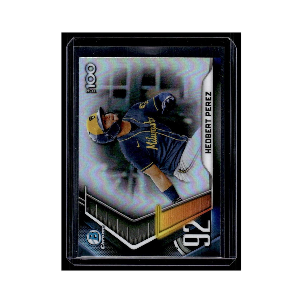 Hedbert Perez 2022 Bowman Chrome Top 100 #BTP-92 Milwaukee Brewers NM