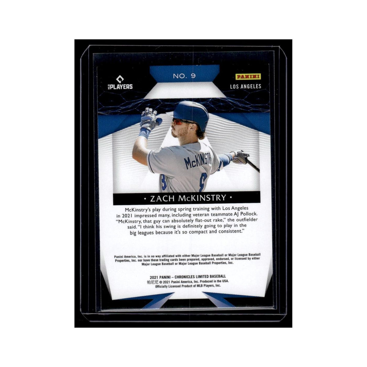 Zach McKinstry Rookie 2021 Panini Chronicles Limited #9 Los Angeles Dodgers NM