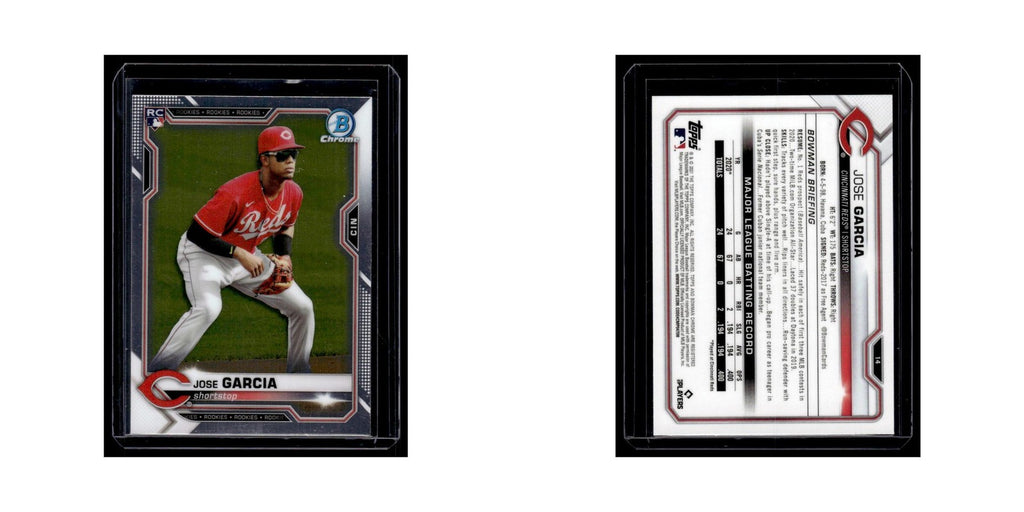 Jose Garcia Rookie 2021 Bowman Chrome #14 Cincinnati Reds Baseball Card NM