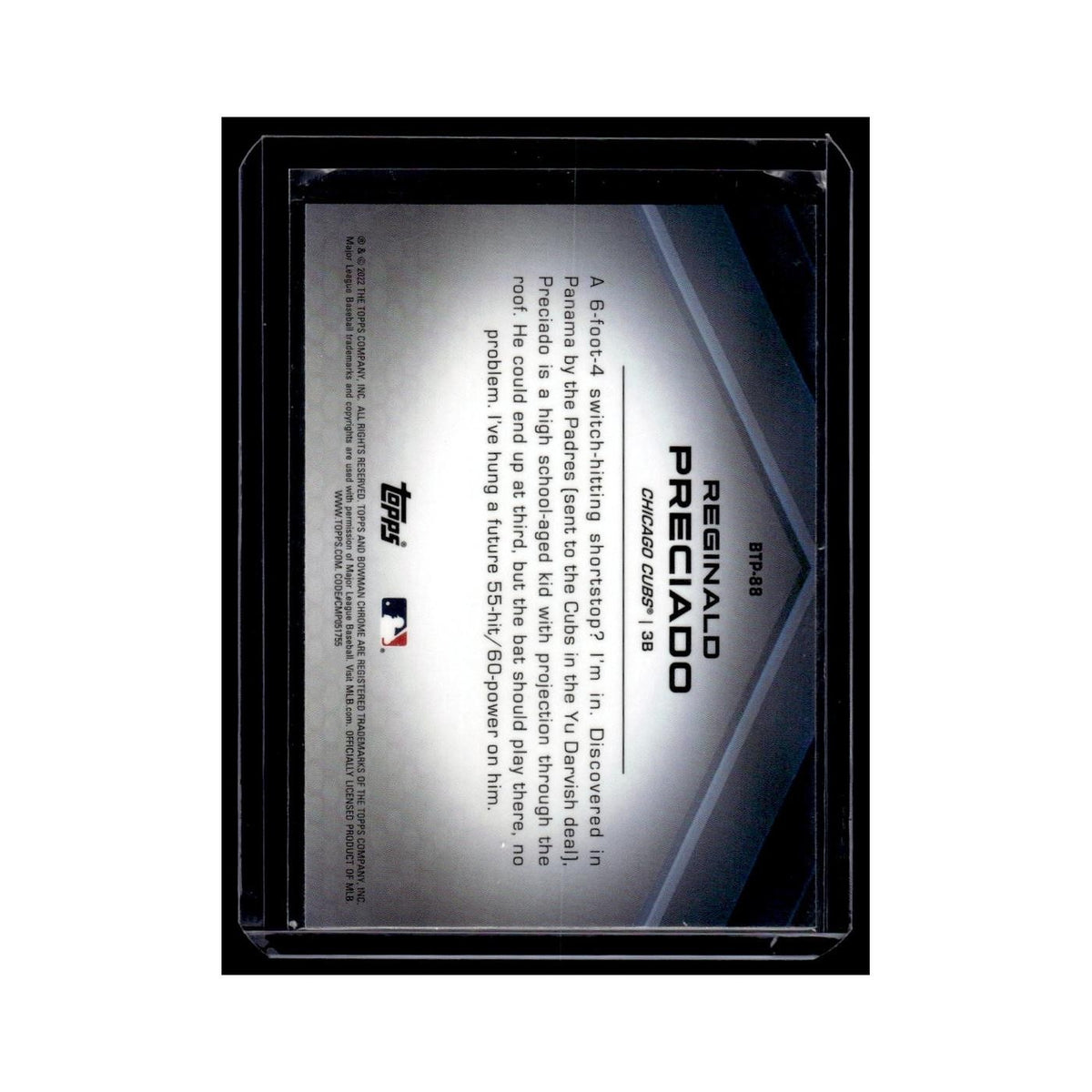 Reginald Preciado 2022 Bowman Chrome Top 100 #BTP-88 Chicago Cubs NM