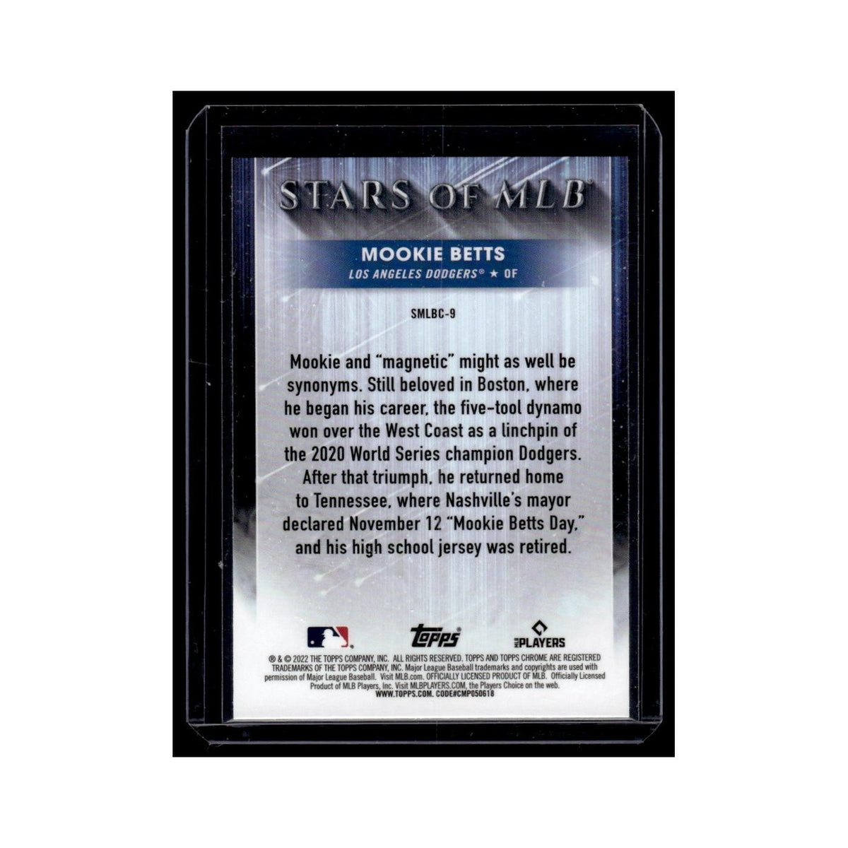 Mookie Betts 2022 Topps Stars of MLB Chrome #SMLBC-9 Los Angeles Dodgers NM