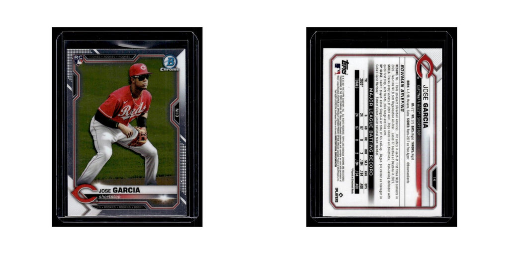 Jose Garcia Rookie 2021 Bowman Chrome #14 Cincinnati Reds Baseball Card NM