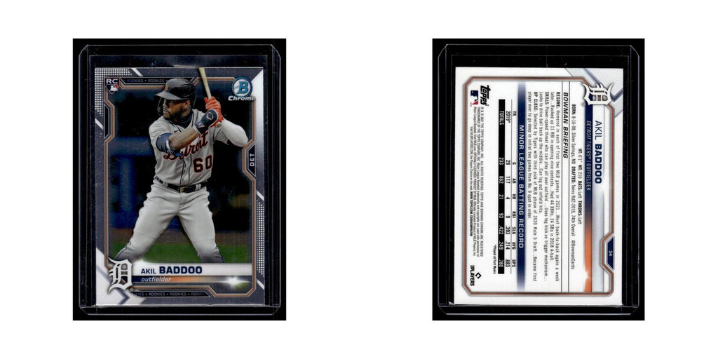 Akil Baddoo Rookie 2021 Bowman Chrome #34 Detroit Tigers Baseball Card NM