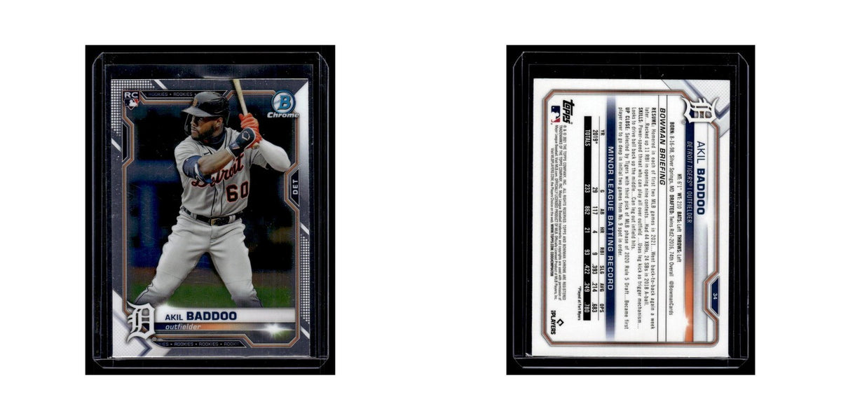 Akil Baddoo Rookie 2021 Bowman Chrome #34 Detroit Tigers Baseball Card NM